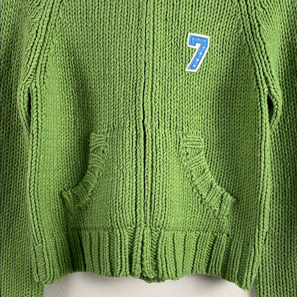 Abercrombie & Fitch Wool Blend Chunky Knit Long Sleeve Hoodie Sweater Jacket - Picture 5 of 16